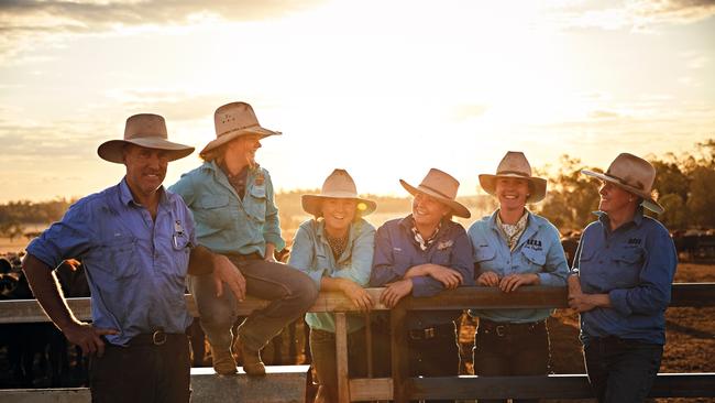 Bonnie, 23, Molly, 21, Jemima, 19, and Matilda, 17, work alongside their parents, Karen and Dan Penfold, across the family’s 40,000ha at Meandarra and Yaraka, while also running their 150-day grain-fed premium black angus business, Four Daughters. Picture from 2021.