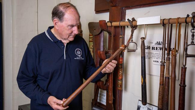 Curator John White inside the Police Historical Society museum. Pictured on March 29th 2023. Picture: Ben Clark