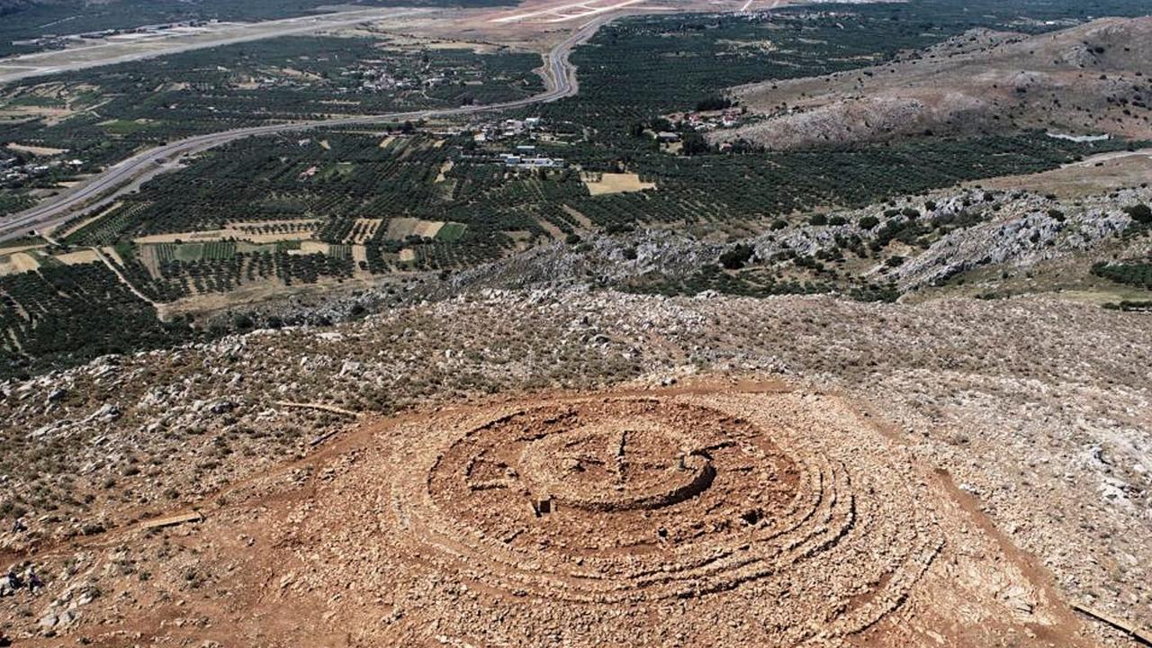 The stone circle has been described as the first of its kind found on Crete. Picture: Handout / Greek Culture Ministry / AFP