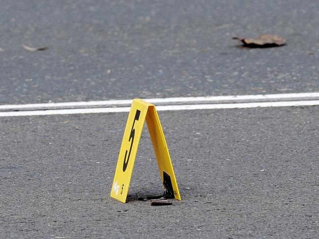 Firearm casings at the scene of one of the armoured truck robberies in 2009.