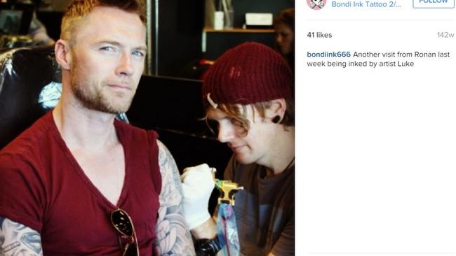 Ronan Keating gets inked. Source: Instagram