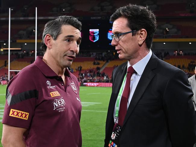 QRL boss Ben Ikin (R) says the Queensland Cup has been underfunded for years. Picture: Bradley Kanaris/Getty