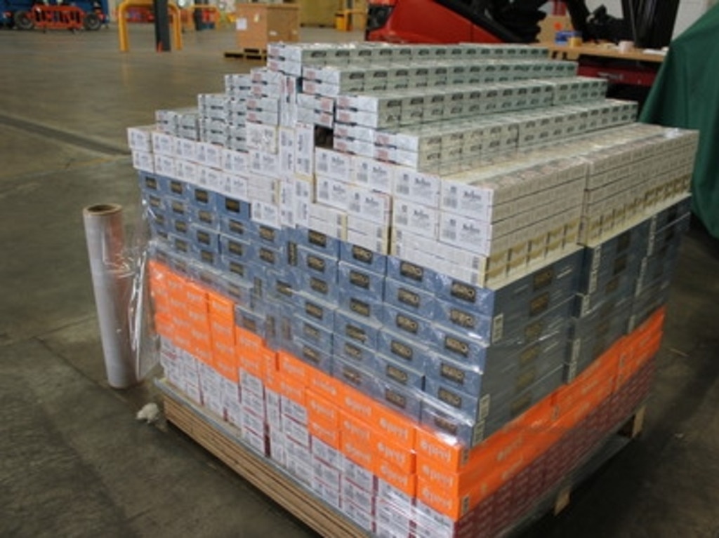 The cigarette cartons were smuggled into Fremantle from China. Source: Australian Border Force