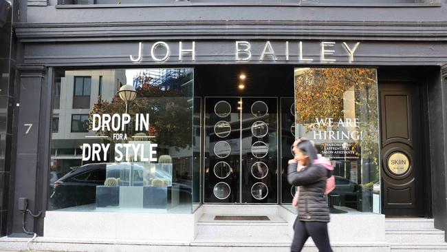 The Joh Bailey salon in Double Bay, one of Sydney’s many exposure sites. Picture: Ryan Osland