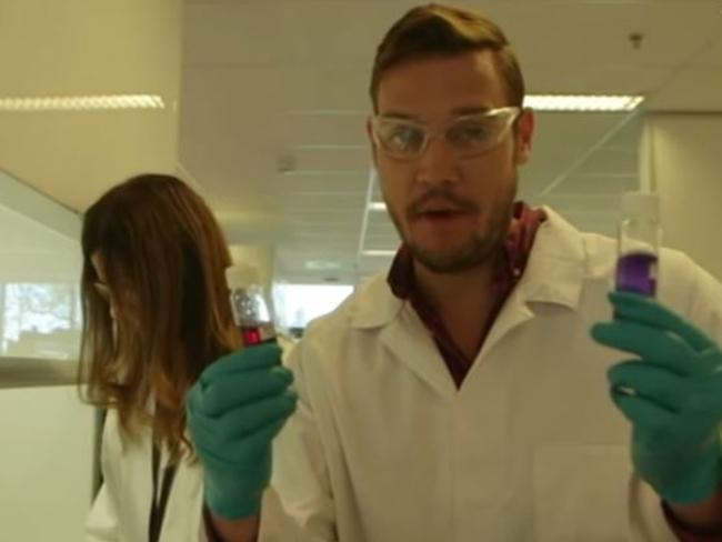 The Feed reporter Andy Park filmed during testing of synthetic drugs. Picture: Screengrab.