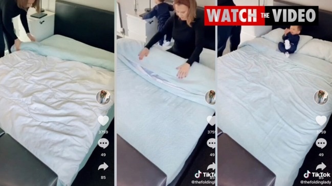 Mum reveals how to change a double doona cover in seconds with one ...