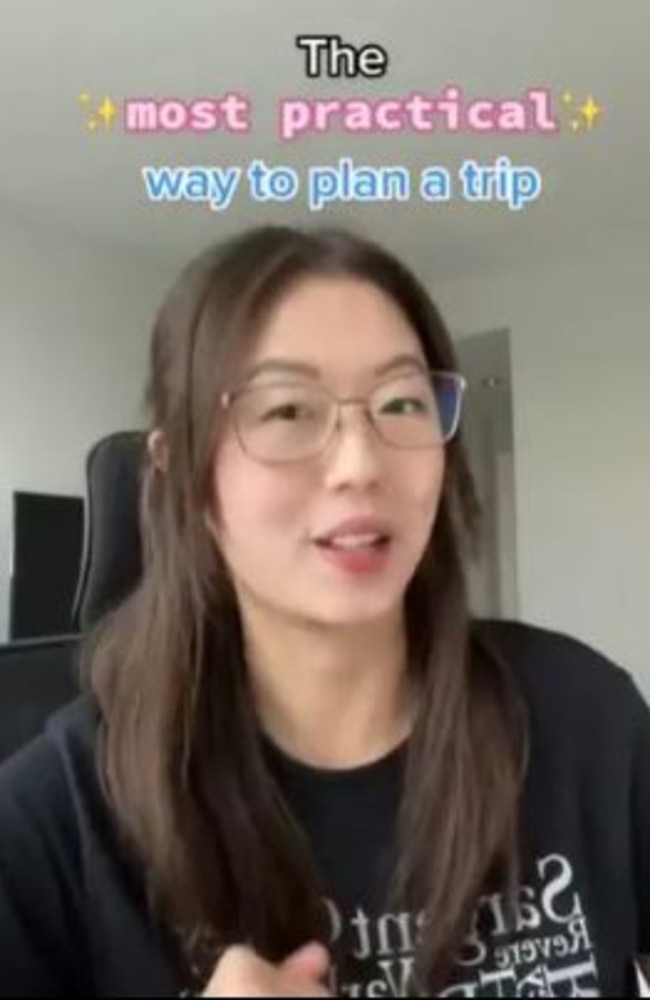 TikTok user Jessica has shared the clever way she plans all of her trips without the stress. Picture: TikTok/jessicawantsanap