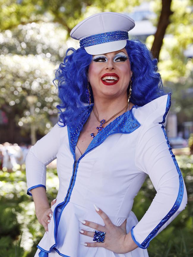 Drag queen Indi Pendant from the Newcastle Pride float pictured. Picture: Sam Ruttyn