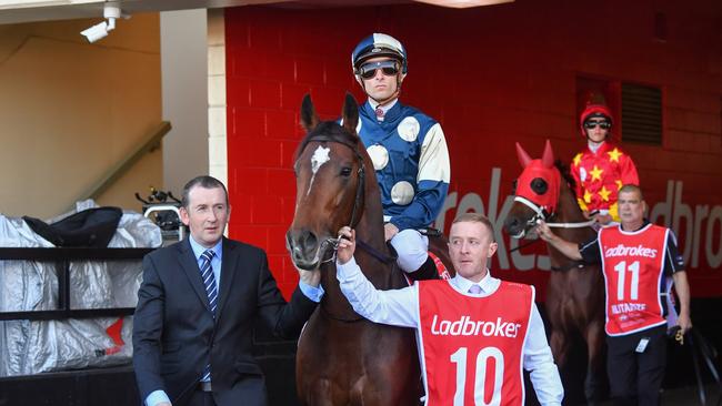 Victoria Road and Blake Shinn head out for the Cox Plate.