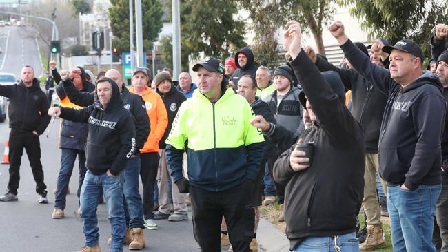 Two union officials were attacked, sparking outrage. Picture: David Crosling