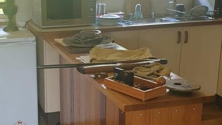 A shotgun seized from a home following the arrest of a 63-year-old man in northern NSW. Picture: NSW Police