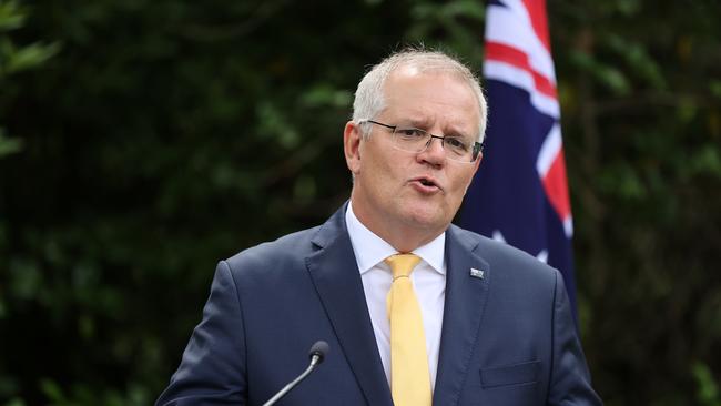 CANBERRA, AUSTRALIA NewsWire Photos JANUARY 25, 2022: Prime Minister Scott Morrison spoke at the 2022 Australian of the Year Finalists Morning Tea, at the Lodge in Canberra.Picture: NCA NewsWire / Gary Ramage