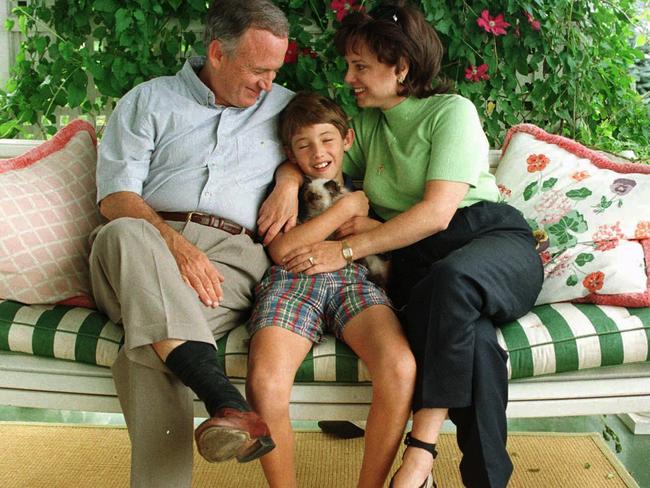 John and Patsy Ramsey with their 10-year-old son Burke in 1997. Picture: AP