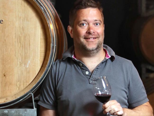 16/1/17 Winemaker Dan Buckle with his private label wine Circe. Aaron Francis/The Australian