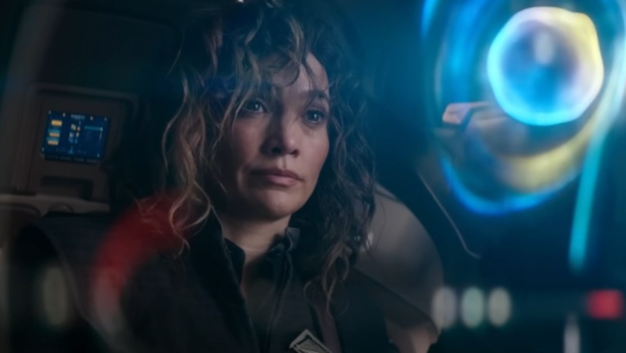 Jennifer Lopez spends most of Atlas’ runtime in a tiny spaceship talking to a Siri-like AI character.