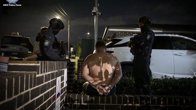 NSW Police have charged 16 people, executed 18 warrants and seized three firearms in sweeping raids across Sydney on Wednesday morning. Picture: NSW Police