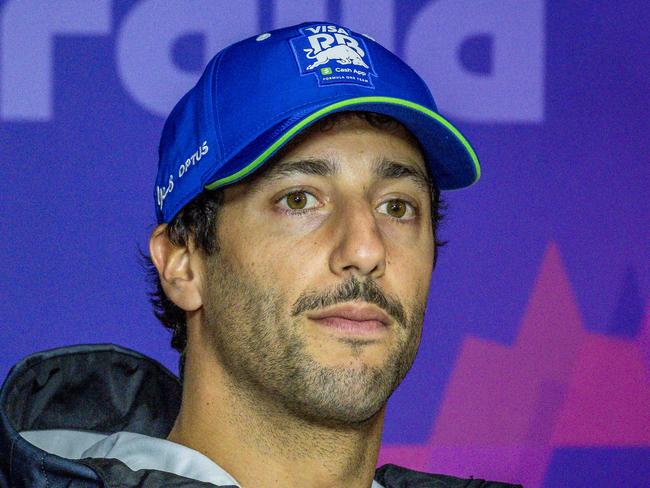 Australian F1 Grand Prix, Melbourne. Albert Park. 2024. Thursday. Daniel Ricciardo speaks at a driver press conference. Picture: Jake Nowakowski