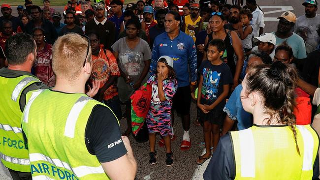 Residents of Borroloola evacuated from their flood-hit town. Picture: Supplied.