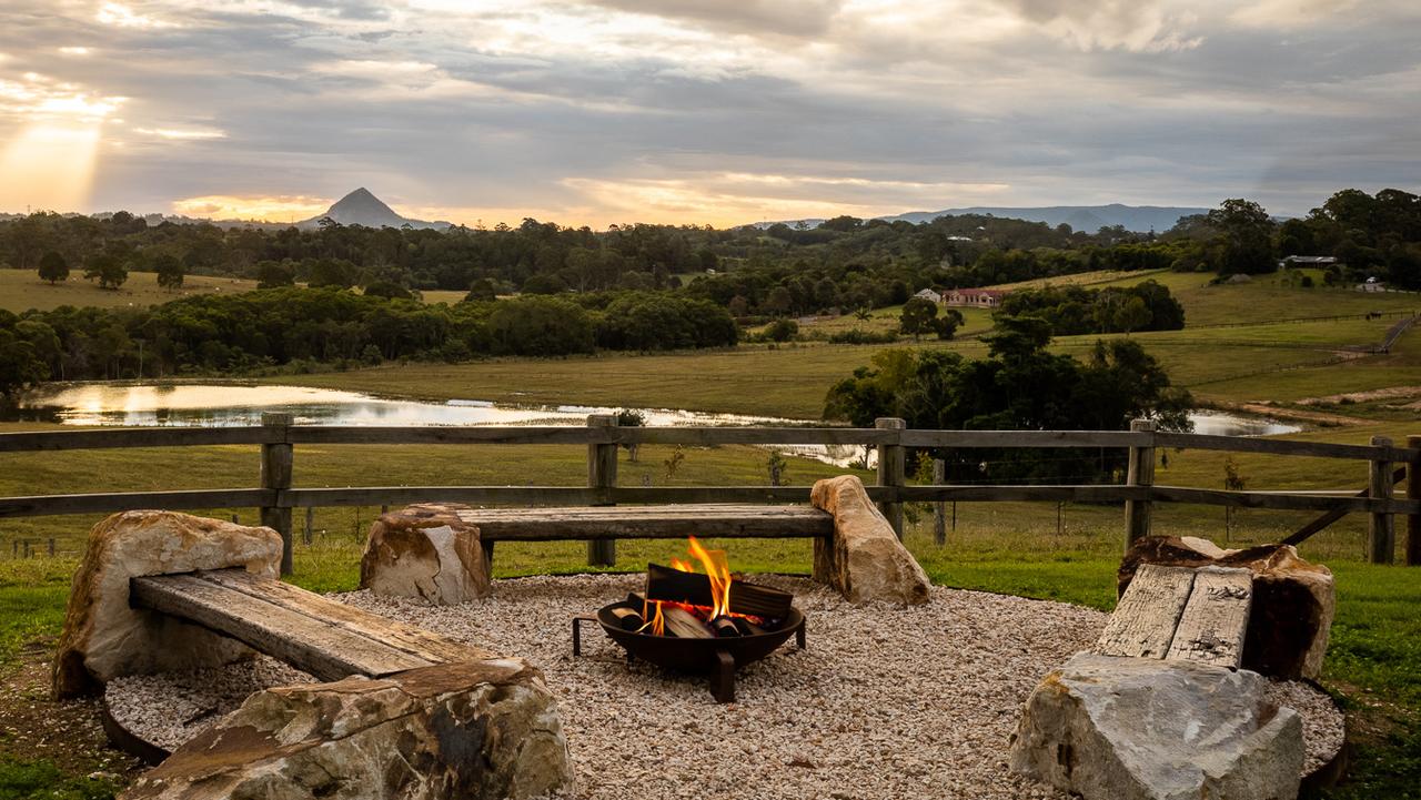 The best spot to take in ‘golden hour’ from Kurui Cabin at Cooroy.