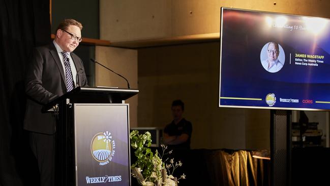 The Weekly Times Coles Farmer of the Year Awards 10-year anniversary at the National Portrait Gallery in Canberra. The Weekly Times Editor James Wagstaff.