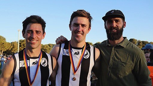 Tanunda's Matt Westhoff (middle) with brother Justin Westhoff (right). Picture: Tanunda Football Club