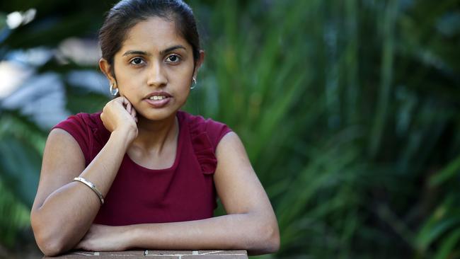 Performing arts student Alesha Parthiban from Malaysia is studying at Macquarie University. She has lost two part-time jobs due to the COVID-19 shutdown. Picture: Jane Dempster