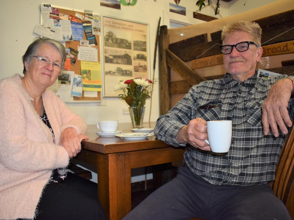 Eungella residents Myles Jefferson and Marilyn Jefferson have been regular visitors to the Eungella General Store for 20 years. Picture: Heidi Petith