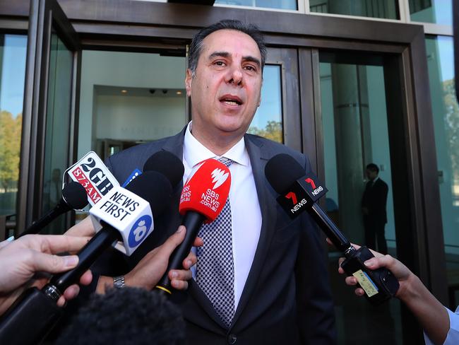 Turkish Ambassador to Australia Korhan Karakoc leaves Parliament House. Picture: Kym Smith