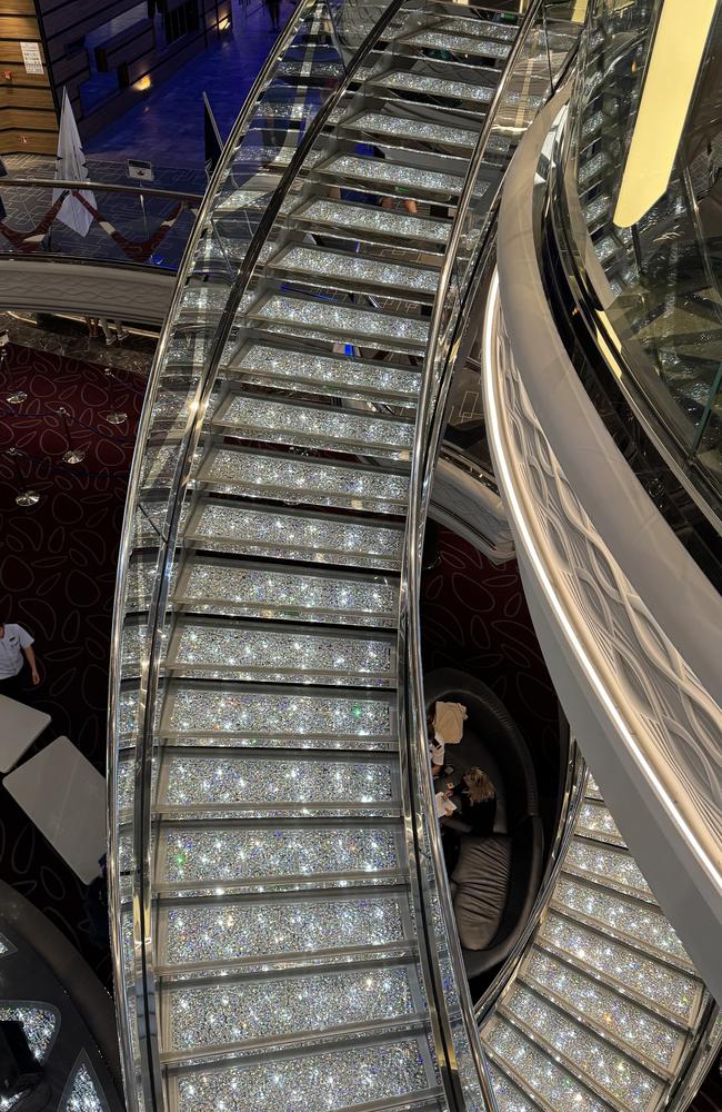 The crystal staircase was truly jaw-dropping. Picture: News.com.au / Jasmine Kazlauskas