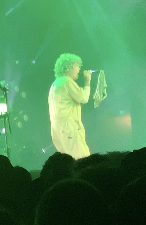 Fred Durst wrapped a paid of woman's underwear around his mic after she threw them onstage at Limp Bizkit's Sydney concert on November 29, 2023. Picture: Supplied