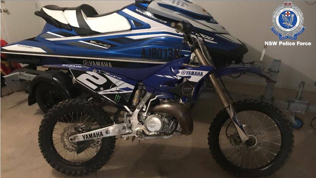 Two Yamaha trail motorcycles, a jet ski and trailer were also seized. Source: NSW Police