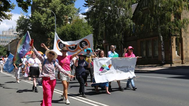 TasPride pride march Hobart 2025. Picture: Elise Kaine