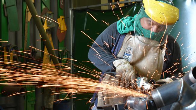 Carta &amp; Co welder Mervin Brutas on the factory floor. Picture: Cameron Bates