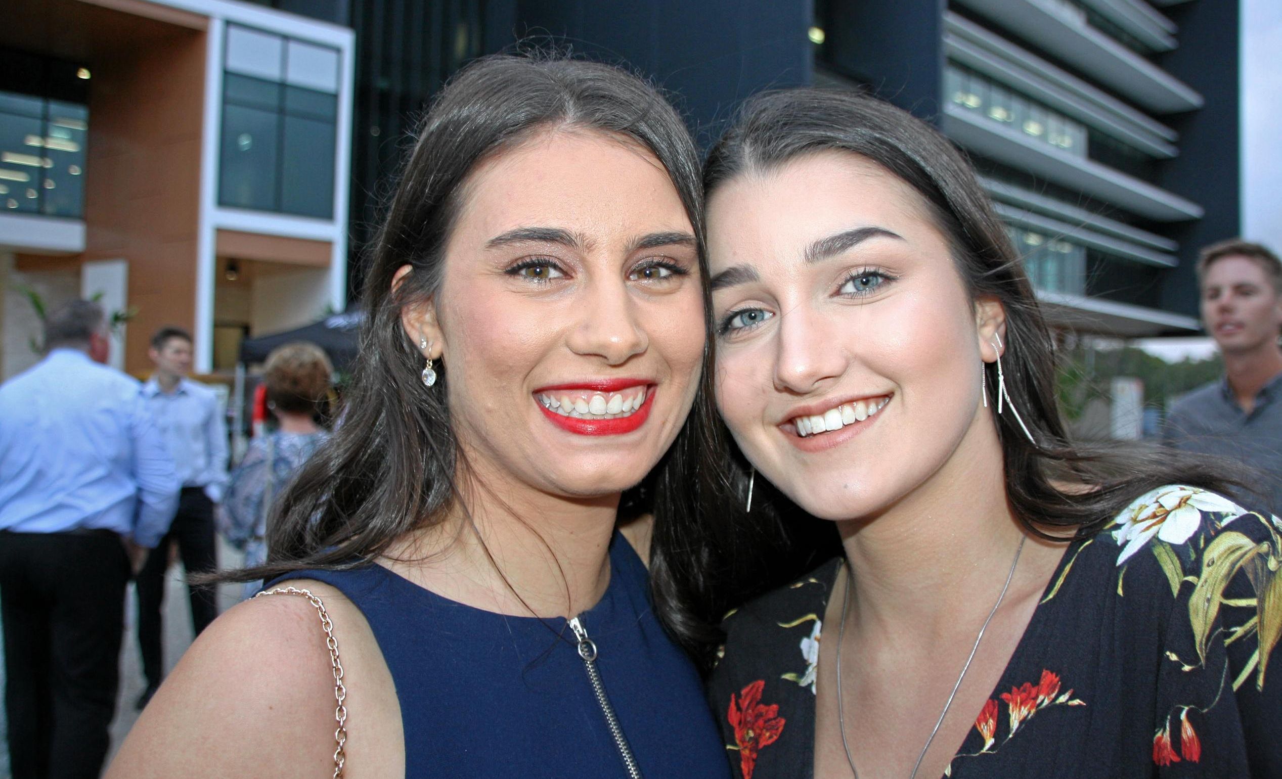 ?Caitlin Zerafa and Brooke Russell of Hutchinson Builders at the new Youi headquarters, Sippy Downs. Picture: Erle Levey