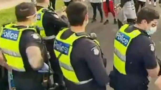 Police clashed with protesters in the city’s suburbs. Picture: Seven News