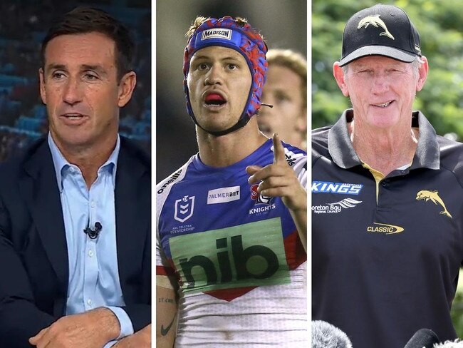 Andrew Johns has scolded Wayne Bennett. Photo: News Corp Australia, Steve Pohlner, Getty, Jason McCauley, Twitter, @NRLonNine.