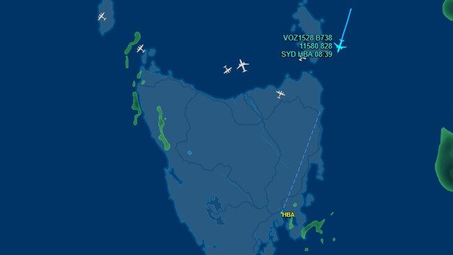 Public sessions will be held on flight paths in southeast Tasmania. Image: FlightAware