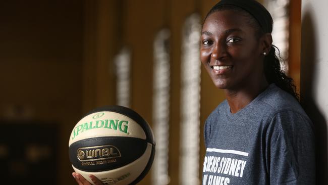 Sydney Flames star Asia Taylor having a ball in the WNBL. Pic: Bob Barker.