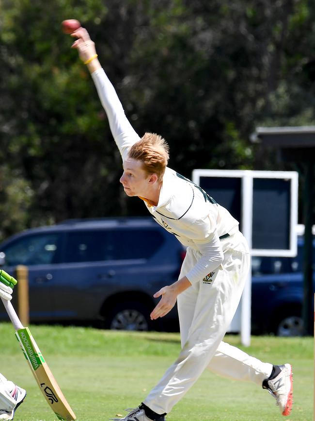 Villanova College bowler Liam McConville. Picture, John Gass