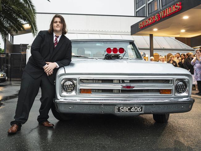 Lane Ellis arrives at Toowoomba Flexi School formal at Burke and Wills Hotel, Thursday, October 10, 2024. Picture: Kevin Farmer