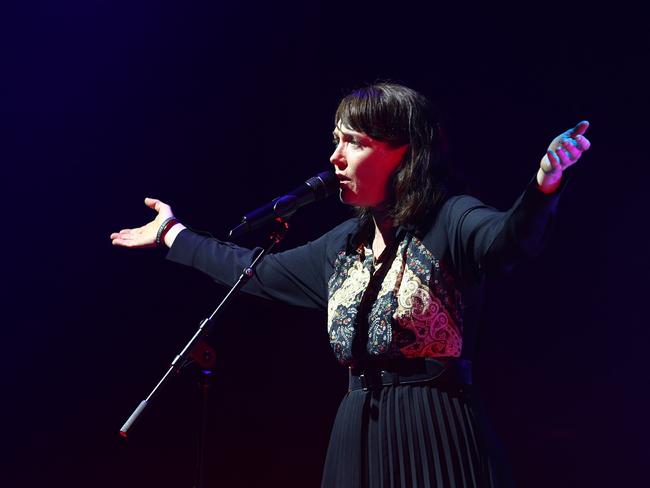 BRISBANE, AUSTRALIA - OCTOBER 02: Sarah Blasko performs during the Australian Women In Music Awards 2024 at Fortitude Music Hall on October 02, 2024 in Brisbane, Australia. (Photo by Chris Hyde/Getty Images)