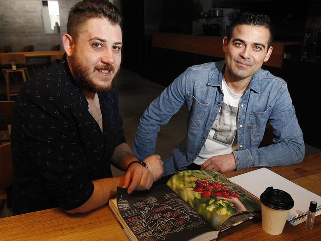 The Kakkos family are developing a modern Greek restaurant at the site of the old Garagistes restaurant. (L-R) Sava Kakkos and Chef, Paulo Zachariouolakis both of West Hobart.