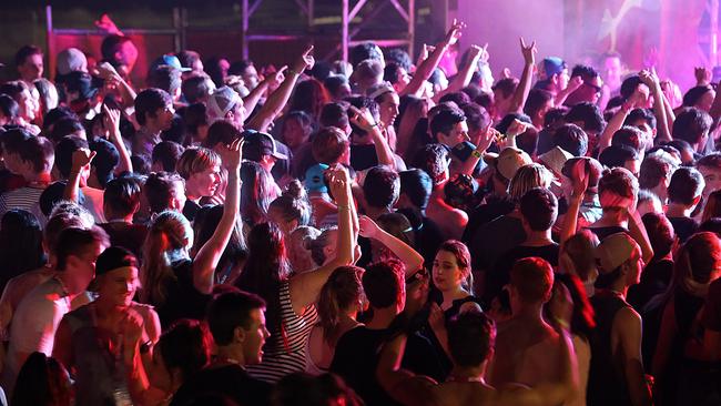 2014 Schoolies on the Gold Coast. These school leavers from Brisbane had no problems displaying their large collection of alcohol for the week long party. PICS MARC ROBERTSON.