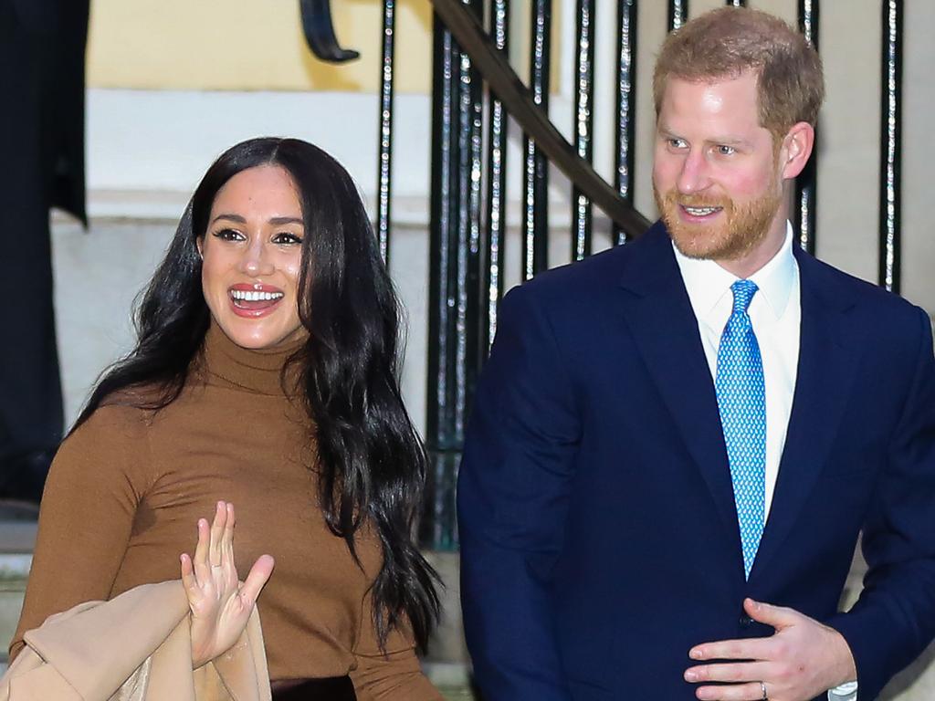 Prince Harry, Duke of Sussex and Meghan, Duchess of Sussex leave Canada House in London. Picture: Matrix