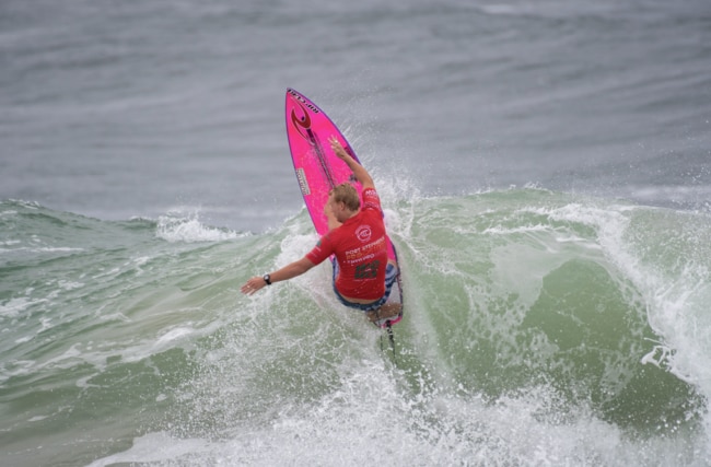 Local Jackson Baker often rides a pink board in honour of his mother.