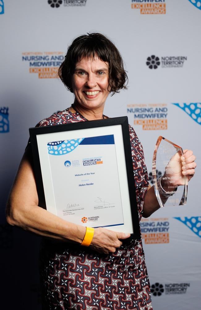 Helen Nenke was named Midwife of the Year at the Nursing and Midwifery Excellence Awards 2023. Picture: NT Health