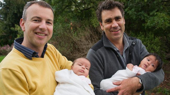 Families Through Surrogacy founder Sam Everingham with partner Phil and children Zoe and Ruby, who were born through surrogacy