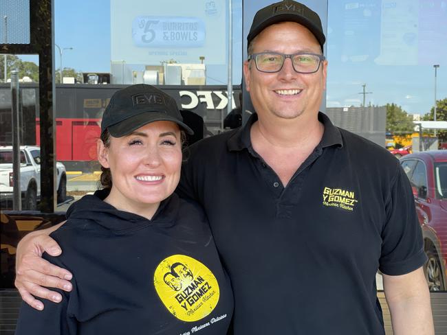 Damien and his wife Emily Ribaldone are the franchisees of the Greater Whitsundays first Guzman y Gomez. Photo: Fergus Gregg