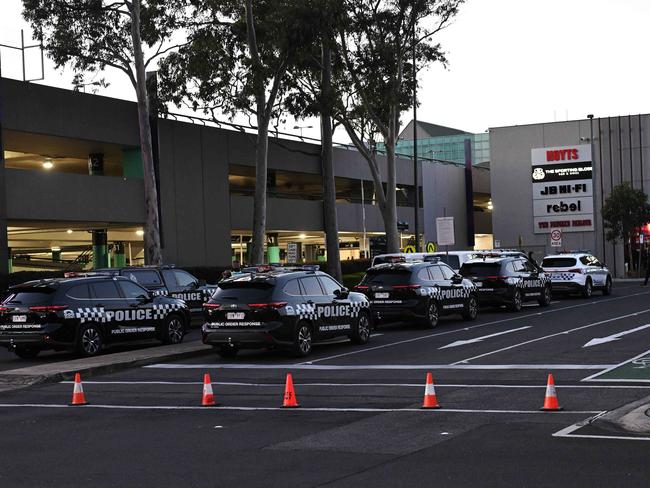 Police respond to the brawl at Northland on Sunday. Picture: Josie Hayden.