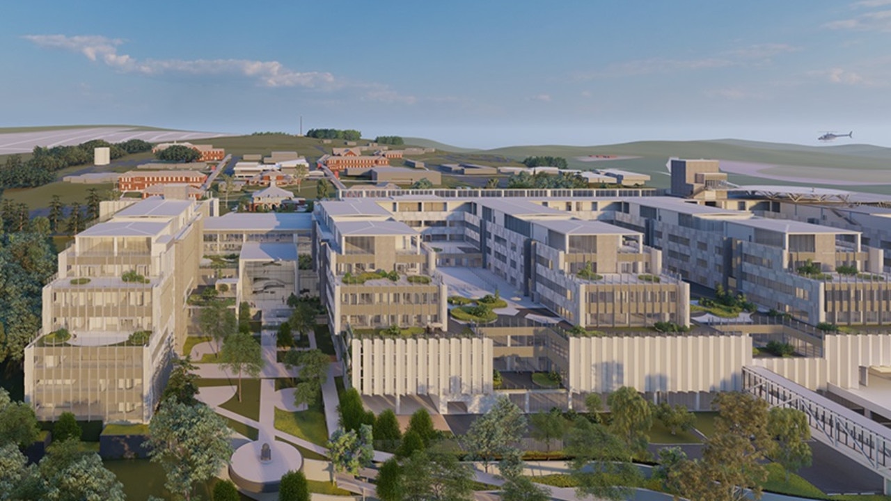 An artist’s impression of the new Toowoomba Hospital at the site of the old Baillie Henderson Hospital site. Photo: Supplied.